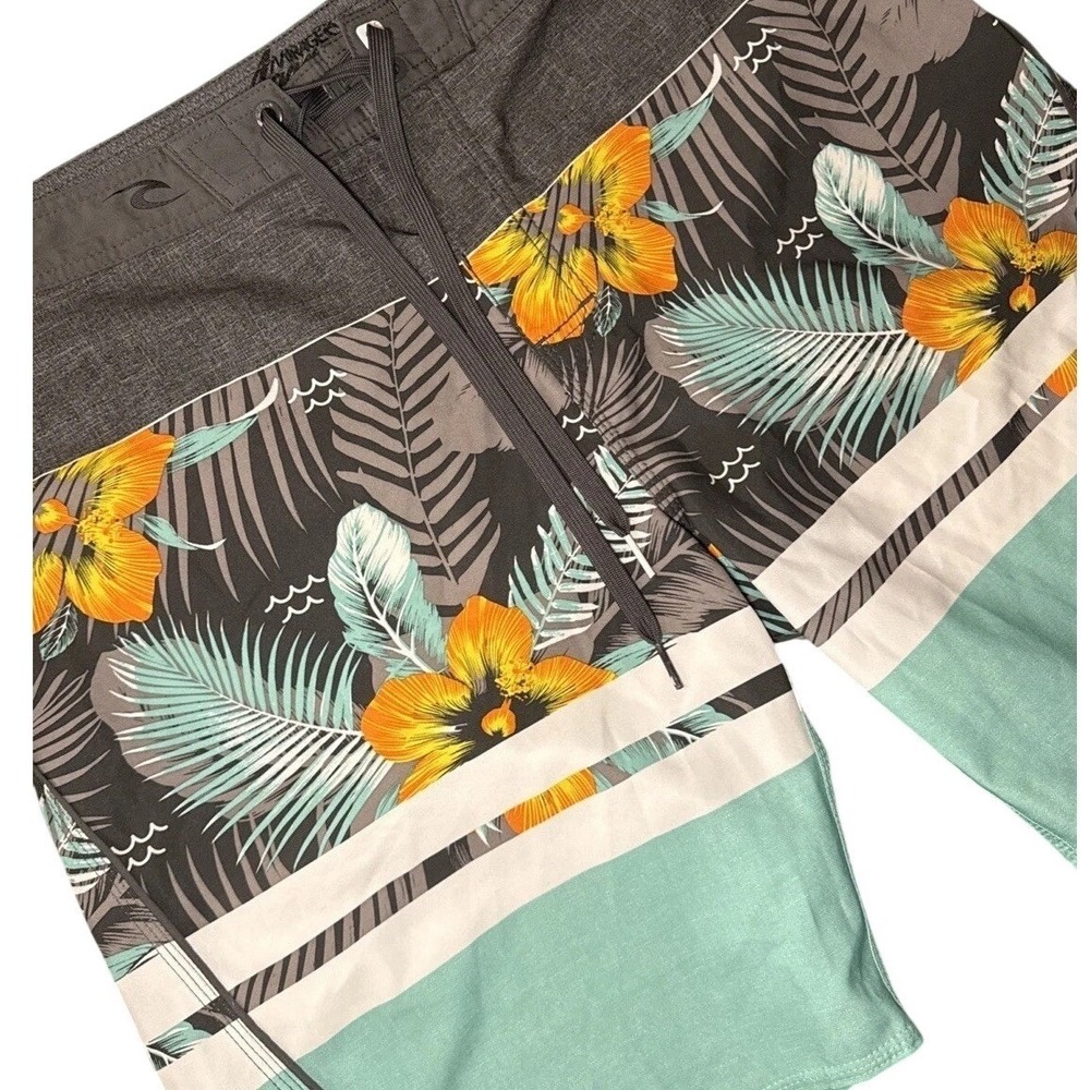 Rip Curl Mirage Board Shorts Mens 33 Floral Tropical Hawaiian Swim Trunks
